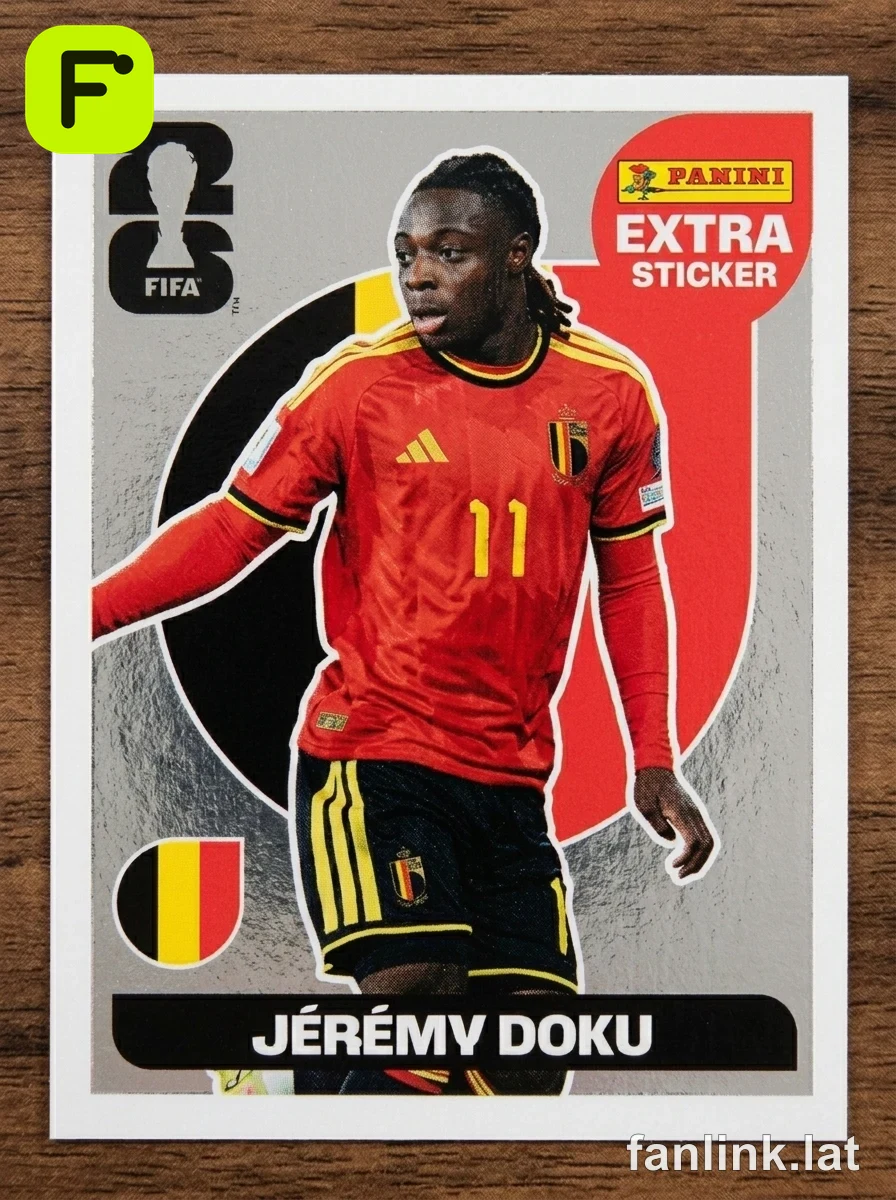 Panini Extra Sticker Jérémy Doku Extra Sticker (Silver Parallel) — Jérémy Doku