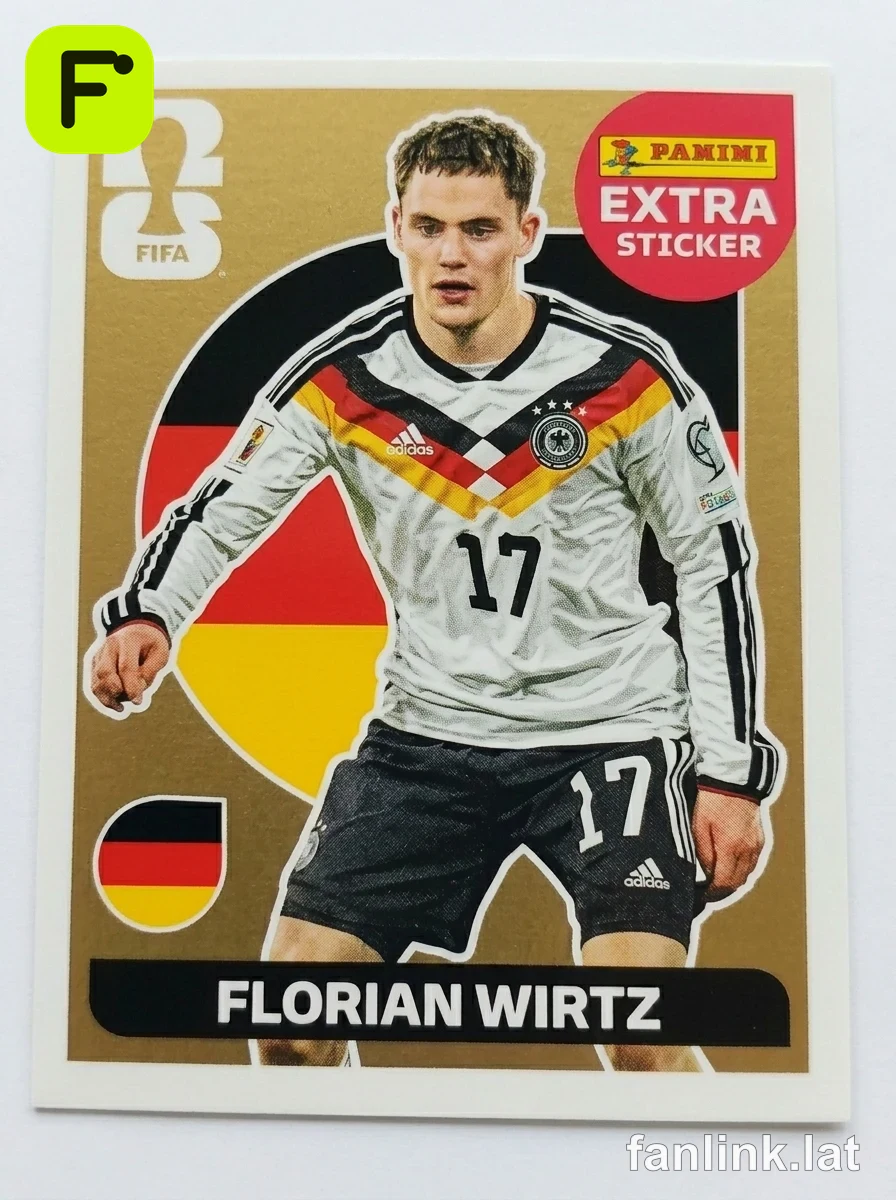 Panini Extra Sticker PANINI Extra Sticker (Gold) / Gold Crumple Online Exclusive — Florian Wirtz