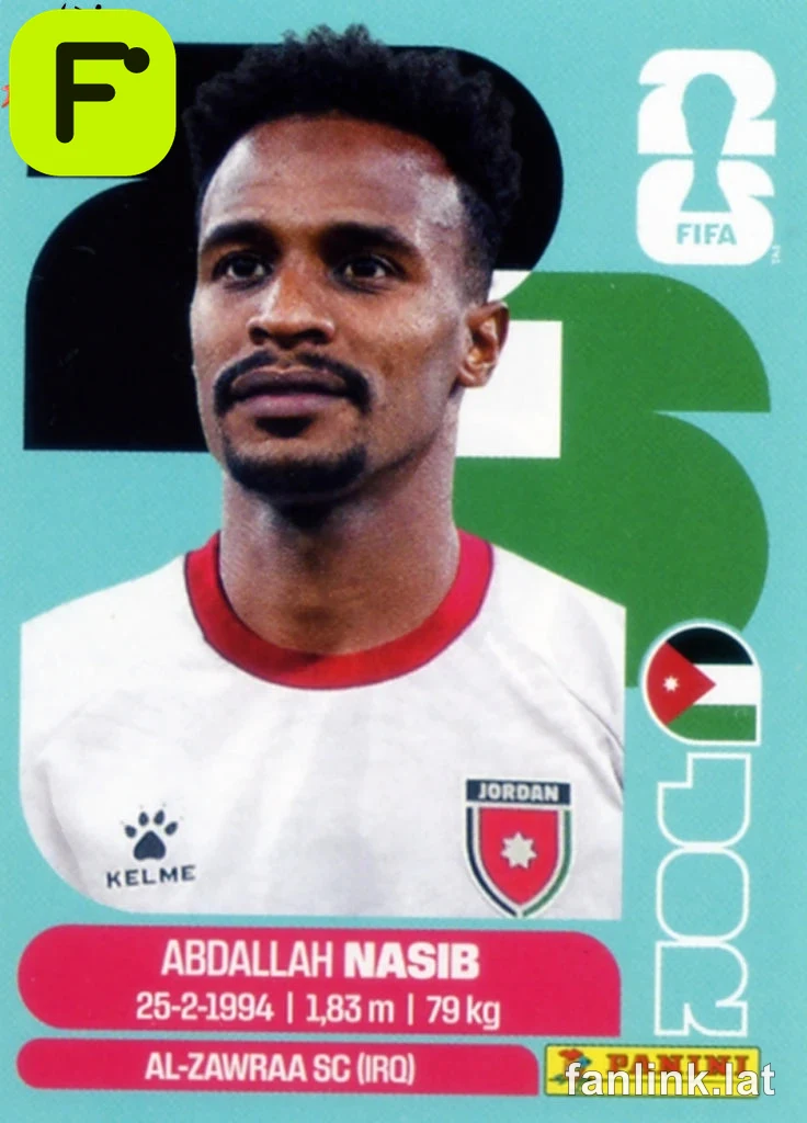 Abdallah Nasib #JOR6 — Lámina Panini FIFA World Cup 2026 (Jordan)