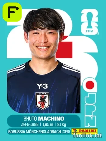 Shuto Machino #JPN17 — Lámina Panini FIFA World Cup 2026 (Japan)