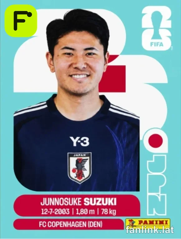 Junnosuke Suzuki #JPN5 — Lámina Panini FIFA World Cup 2026 (Japan)