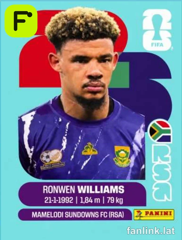 Ronwen Williams #RSA2 — Lámina Panini FIFA World Cup 2026 (South Africa)