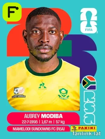 Aubrey Modiba #RSA4 — Lámina Panini FIFA World Cup 2026 (South Africa)